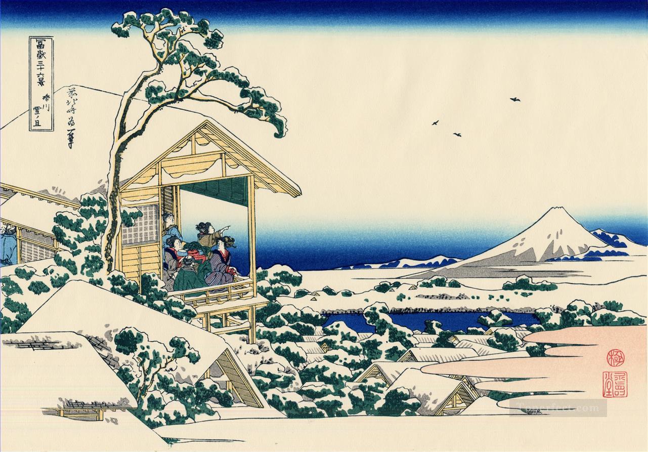 tea house at koishikawa the morning after a snowfall Katsushika Hokusai Ukiyoe Oil Paintings